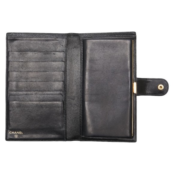 CHANEL Coco Mark Long Wallet Black Caviar Skin - Picture 6 of 12